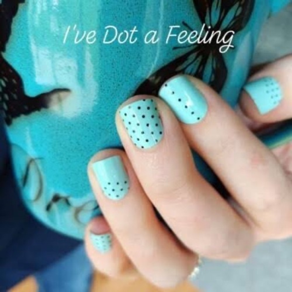 Color Street I've Dot a Feeling Mint Green Polka Dot Nail Polish Strips FDC230